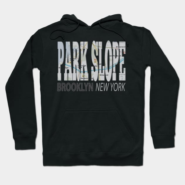 Fun Cool Park Slope Brooklyn New York with Subway Map Hoodie by Envision Styles